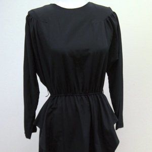 Vintage Studio E Dress Black Classic 3/4 Sleeve Knee Length Size 7/8